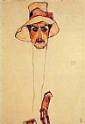Portrait of a Man with a Floppy Hat by Egon Schiele